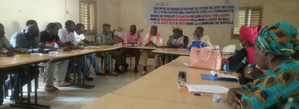 Rencontre de Restitution de l’étude sur l’état des lieux de la publication des contrats miniers et pétroliers au Mali sur le site minier de Sadiola et l’évaluation du niveau d’implication